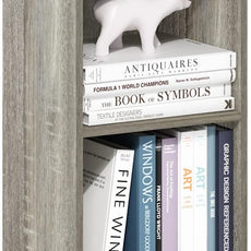 Furinno PASIR Book Shelf, 4-Tier Modern Bookshelf, Open Shelves Bookcase 9 x 12 x 42, for Living Room, Bedroom, Home Office, French Oak