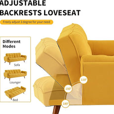 Convertible Futon Sofa Bed, Linen Sleeper Couch, 75