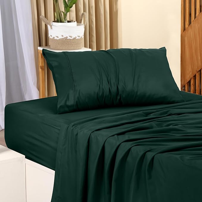 Utopia Bedding Twin Bed Sheets Set - 3 Piece Bedding - Brushed Microfiber - Shrinkage and Fade Resistant - Easy Care (Emerald Green)