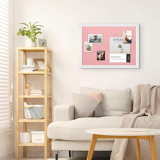 Large Pink Cork Board with Linen, 36