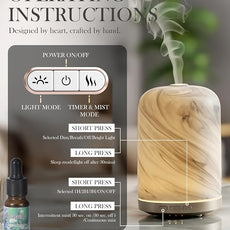 Essential Oil Diffuser – 2.4MHz Ultrasonic Aromatherapy Diffuser, Health Night Light, Timer & Auto Shut-Off, BPA-Free, 120ml Aroma Diffuser for Home, Office, Spa, Yoga, Hotel