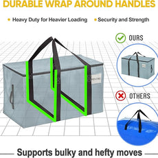 VENO 10 Pack Moving Bags, Upgraded Heavy Duty, Moving Boxes Alternative, Packing Storage Supplies for Dorm Room Essentials with Zipper for Clothes, Large Totes for Packaging (Light Blue, 10 Pack)