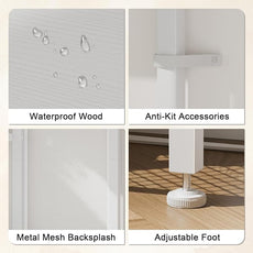 Furologee 6 Tier Bookshelf with USB Ports and Power Outlet, Book Shelf with Charging Station, Bookcase with Drawer, Storage Shelves for Bedroom,Home Office, Living Room, Bathroom, White