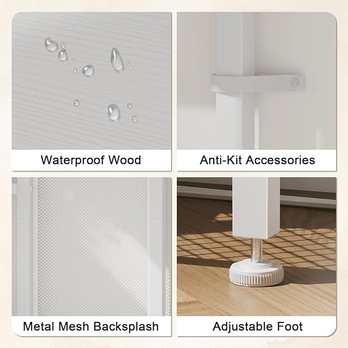 Furologee 6 Tier Bookshelf with USB Ports and Power Outlet, Book Shelf with Charging Station, Bookcase with Drawer, Storage Shelves for Bedroom,Home Office, Living Room, Bathroom, White