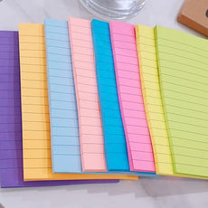 (8 Pads) Lined Sticky Notes 4x6 in Post, 8 Colors Self Sticky Notes Pad Its, Bright Post Stickies Colorful Big Rectangular Sticky Notes for Office, Home, School, Meeting, 40 Sheets/pad