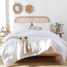 ROSGONIA White Queen Comforter Set, 3pcs(1 Boho White Comforter & 2 Pillowcases) All Season Soft Bedding Lightweight Bedspread Blanket Quilt