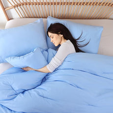 ROSGONIA King Size Comforter Set Light Blue, 3pcs King Comforter Set (1 Comforter & 2 Pillowcases) All Season Soft Lightweight Bedspread Blanket Quilt