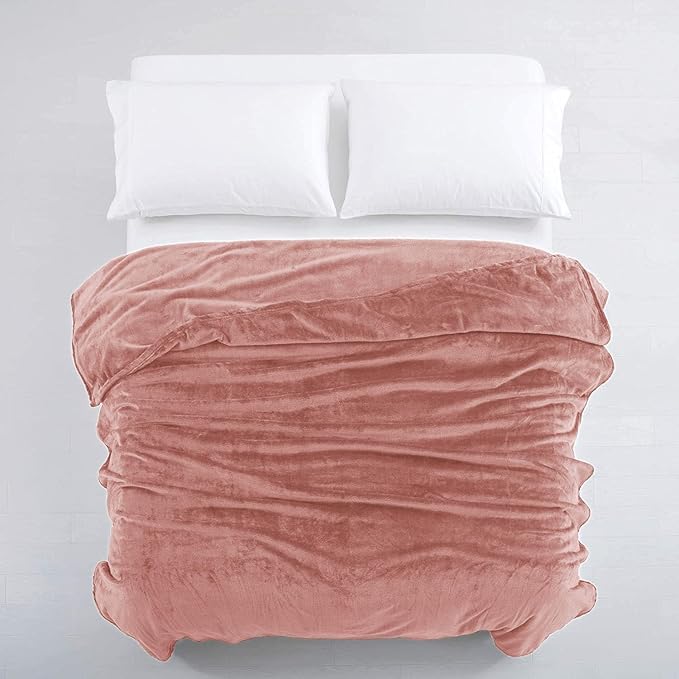 IR Imperial Rooms Fleece Blankets Queen Size 90x90 Inches- 8 Pack - Super Soft Fluffy Throw Blanket for Sofa and Bed - Warm and Cozy Lightweight 400 GSM Microfiber Bed Throws Blankets (Queen, Pink)