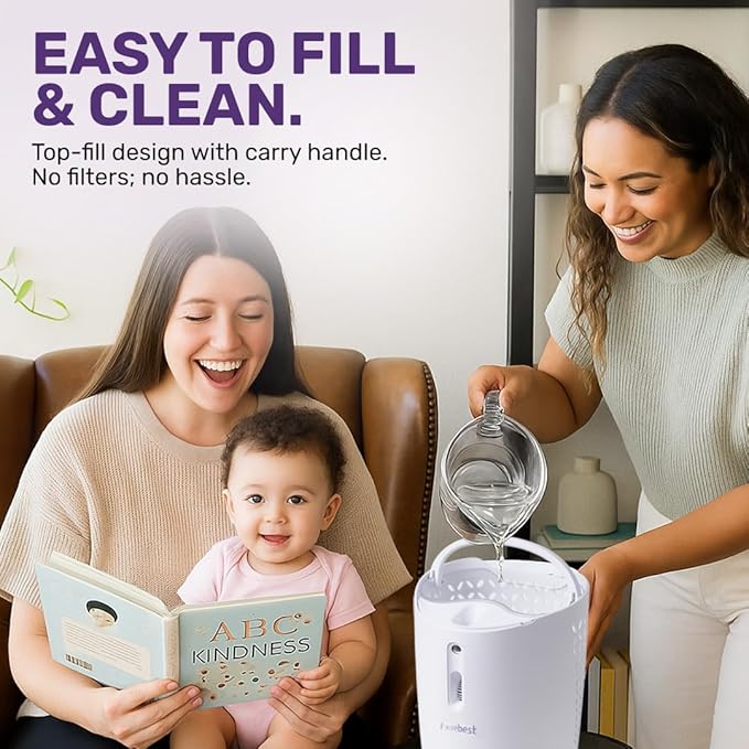 Dr. Noze Best | BreatheEZ - Humidifier | Pediatric ENT-Designed Baby Care | Targeted Humidity | No Standing Water | Clean Mist Humidifier