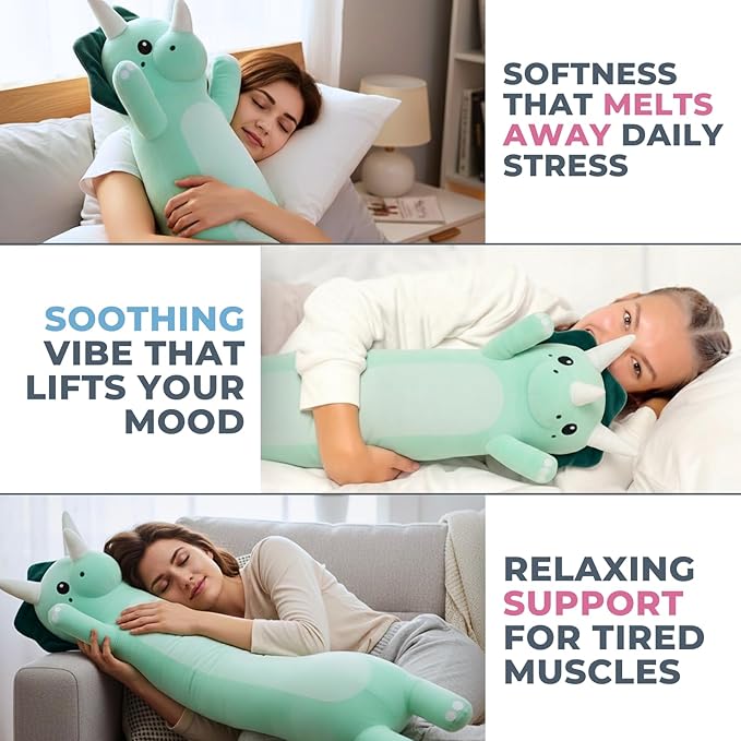 Plush Body Pillow for Kids | Long Stuffed Animal Cuddle Pillow | Soft Hugging Toy | Plushie Gift for Girls & Boys | Long Plush Body Pillow for Sleep & Comfort | Small, 90 CM
