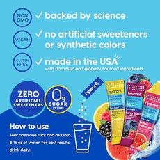 Hydrant Hydrate Zero Sugar, Individual Hydration Electrolyte Powder Stick Packets with Zero Sugar and Electrolytes for Rapid Hydration (Variety Pack, 30 Count)