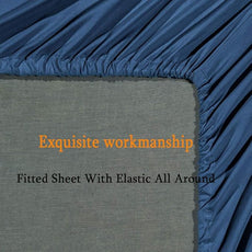 SONORO KATE Bed Sheet Set Super Soft Microfiber 1800 Thread Count Luxury Egyptian Sheets Fit 18-24 Inch Deep Pocket Mattress Wrinkle-4 Piece (Navy Blue, Twin)