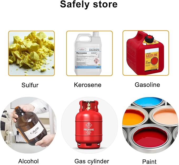 koxuyim Industry Safety Cabinet, 2 Door Fire Cabinets, 18" x 43" x 18", 12 Gallon Manual Close Piggyback Flammable Storage, 18 Gauge Steel, Yellow (18" x 43" x 18")