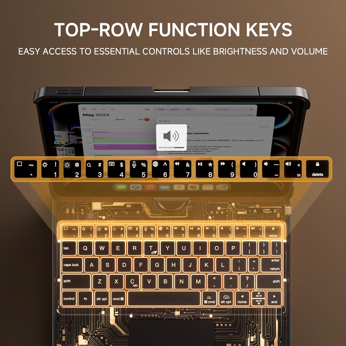 Transparent Keyboard Case for iPad 11” (10th & 11th Gen) – 360° Rotating, Backlit, Trackpad