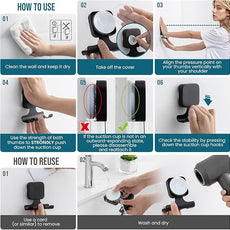 TAILI Powerful Suction Cup Razor Holder 2 Pack, Stylish 304 Stainless Steel Bathroom Suction Hooks for Towel, Loofah, Bathrobe, Shaver Holder for Shower Wall, Easy to Install and Reuse, Black