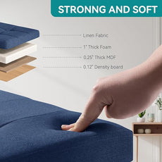 BRIAN & DANY Ottoman with Storage, Small Storage Ottoman for Dorm, Linen Folding Ottoman Foot Stool with Legs for Living Room and Bedroom, 14.8