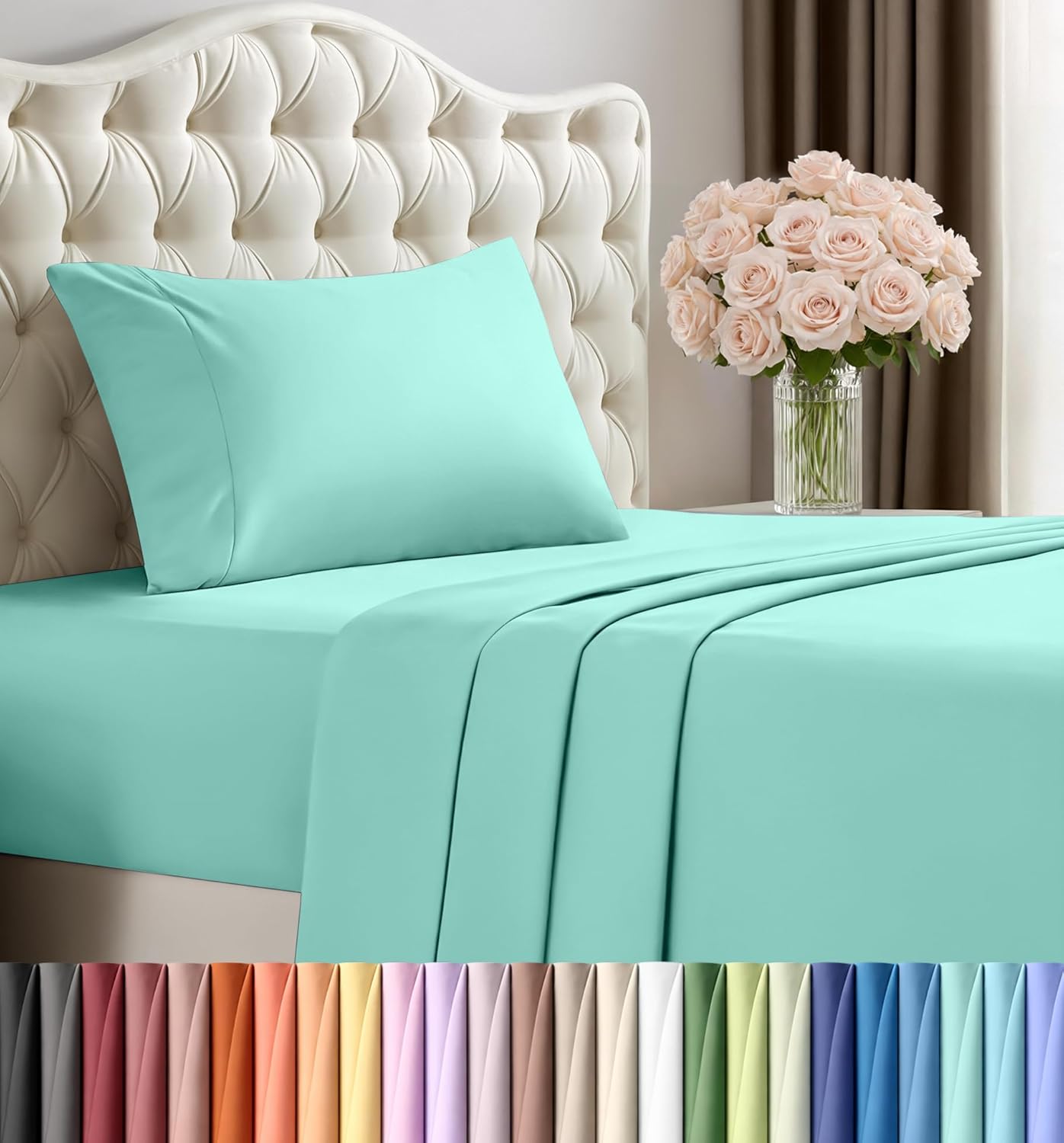 Utopia Bedding Queen Size Sheet Set – 4 Piece Bed Sheets, Soft and Breathable Microfiber, Includes 1 Fitted Sheet, 1 Flat Sheet and 2 Pillowcases – Oeko Tex (Grey) Dormly