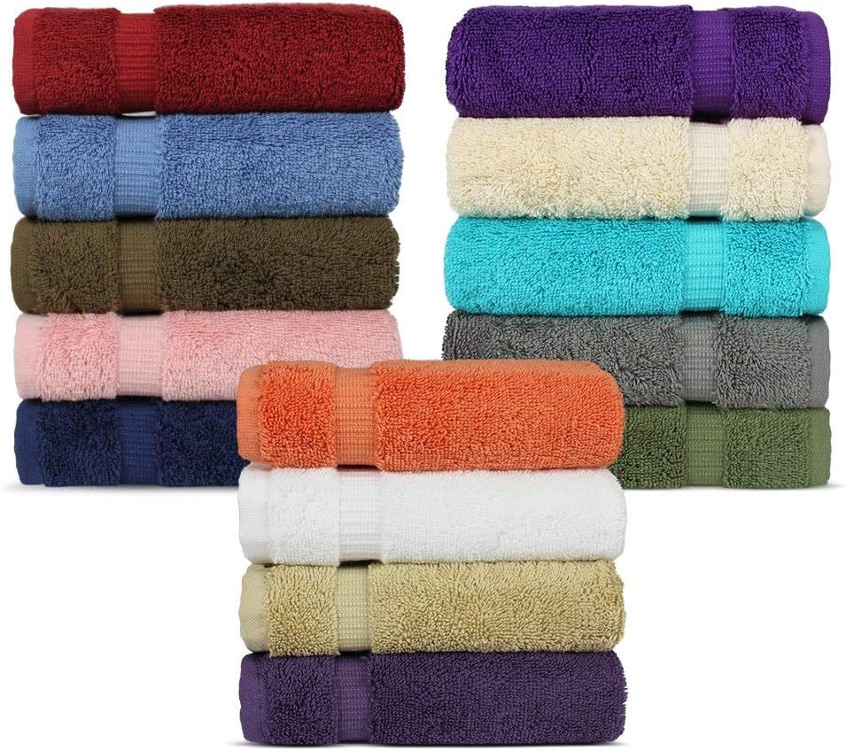 Chakir Turkish Linens 4 Piece Bath Towel Set, 100% Cotton Luxury Turkish Towels for Bathroom, Soft Absorbent Bath Towels, 27 x 54 Inches, Gray