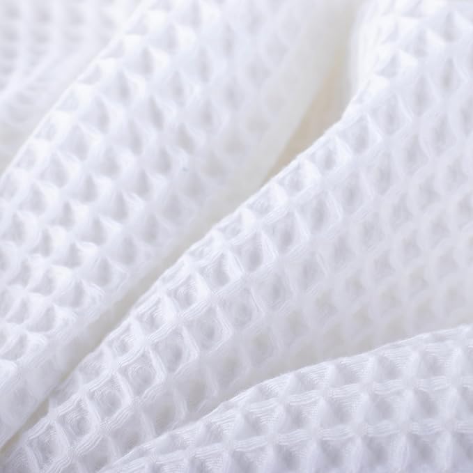 PÜSKÜL - Set of 3 Organic Waffle Hand Towel White - Premium Quality, 100% Turkish Cotton, Soft, Quick-Dry, Absorbent, Lint-Free Face Kitchen Hand Towels (White, Hand Towels - Pack of 3)