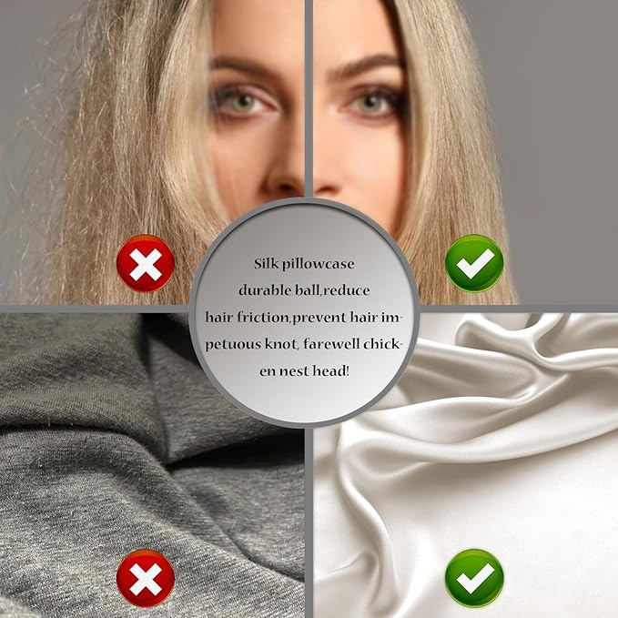 Mulberry Silk Pillow Cases for Hair and Skin Queen Size Silk Pillowcase with Zipper Soft Breathable Smooth Cooling Satin Silk Pillow Covers for Sleeping (Beige,20"X 30",1Pcs)