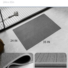 PADOOR Non-Slip Bath-Mats for Bathroom, Rubber-Backing Braided Absorbent Bathroom Mat Machine Washable Thin Bathroom Rugs Fit Under Door Quick Dry Bath Rugs for Floor, 24''x35'' Grey