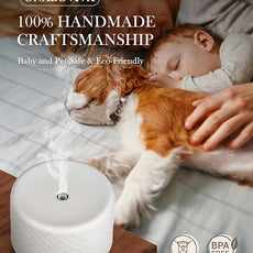 Essential Oil Diffuser, 280ml Ceramic Aromatherapy Diffuser with Ultrasonic Cool Mist Humidifier, Timer, Auto Shut-Off, Large Room Aroma Diffuser for Home, Bedroom, Office, Yoga