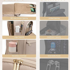 LOVEVOOK 17.3 Inch Laptop Backpack for Women - Work/Business Computer Backpack Purse, Large Capacity Casual Daypack, Travel Bag for Lawyer, Doctor, Teacher, Light Beige