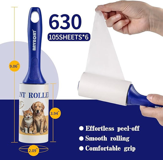 Lint Rollers, Extra Sticky Pet Hair Roller, Lint Roller for Clothes, Furniture, Carpet (630 Sheets)