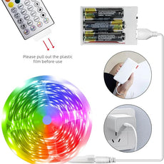 RUISHINE Battery Operated LED Strip Lights 20ft, Battery Powered LED Strip Lights for Bedroom Color Changing APP Remote, USB Led Lights for TV, Room, Kitchen, Party