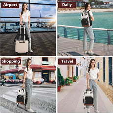 Laptop Backpack for Women Bag - 15.6 inch Work Travel Backpack with USB Charger College Bookbag Waterproof Business Computer Backpack Anti-theft Casual Backpacks for Nurse Teacher Beige Black Brown