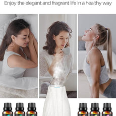 InnoGear Essential Oil Diffuser with Oils, 100ml Aromatherapy Diffuser with 6 Essential Oils Set, Aroma Cool Mist Humidifier Gift Set, Grey Wood Grain