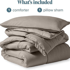 Bare Home Comforter Set - Twin/Twin Extra Long Size - Ultra-Soft - Goose Down Alternative - Premium 1800 Series - All Season Warmth (Twin/Twin XL, Khaki)