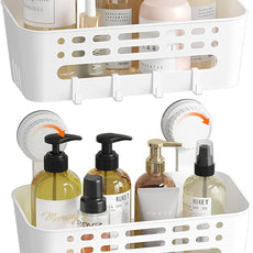 Lifewit Shower Caddy Suction Cup, 10.4inch Removable Shower Shelves for Inside Shower, NO-Drilling Bathroom Organizers and Storage Rack for Shampoo Strong Vacuum Suction, 2 Pack
