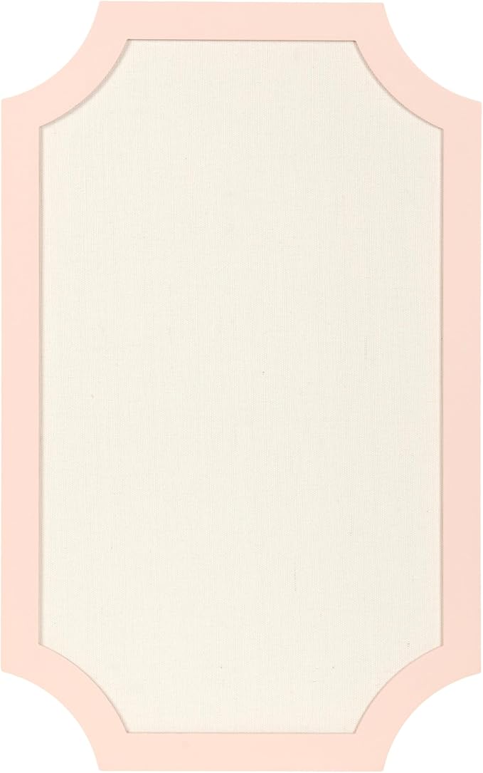 Kate and Laurel Holbrook Glam Framed Scallop Fabric Pinboard, 15 x 24, Pink, Decorative Modern Scalloped Bulletin Board for Use as Vision Board or Wall Organization