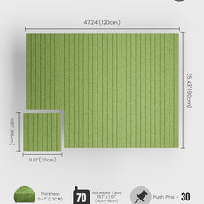 Bumusty Large Cork Board Alternative-47 x35 Felt Bulletin Board Tiles, with 30 Pushpins, 70 Adhesive Tabs, 12-Pack Slat Wall Paneling, Cork Boards for Office Push Pin Board Felt Board-Kelly Green