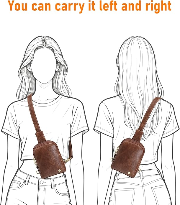 INICAT Travel Small Crossbody Sling Bags Women Cross Body Purses Passport Holder Vegan Leather Fanny Packs Birthday Gifts