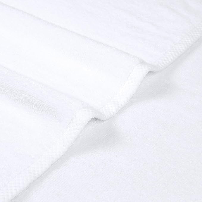 Amazon basics 100% cotton Lightweight quick-dry bath towel set, 8-piece, white, 10" x 7"