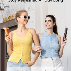 JISULIFE Handheld Mini Fan, 3 IN 1 USB Rechargeable Portable Fan [12-19 Working Hours] with Power Bank, Flashlight, Pocket Design for Travel/Summer/Concerts/Lash, Gifts for Women (Tropical Coral)