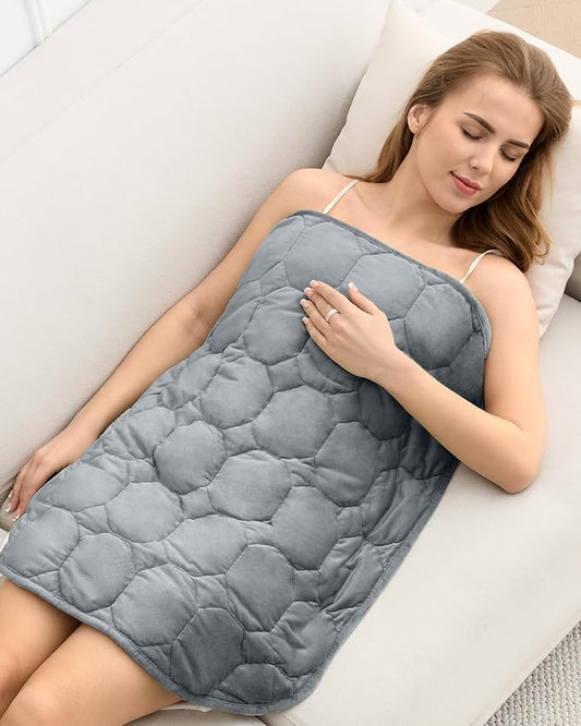 Cottonblue Weighted Lap Blanket 5lbs, Cozy Luxury Crystal Velvet Weighted Blanket for Adults, Small Weighted Blanket for Relaxation, Sleeping, Travel, Grey, 24" x 29"