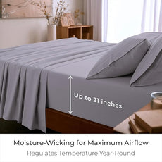 Mellanni Full Sheet Set - 6-Piece Iconic Collection Bedding, (Including 4 Pillowcases), 21-Inch Extra Deep Pocket, Easy Care, Ultra Soft, Cooling Sheets, Brushed Microfiber - Lavender