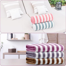 18 Pack Microfiber Bath Towels Bulk 27'' x 60'' Oversized Size Bath Towel Highly Absorbent Extra Large Soft Drying for Shower Beach Winter Salon Sport Gym Party (Stripes,Multicolor)