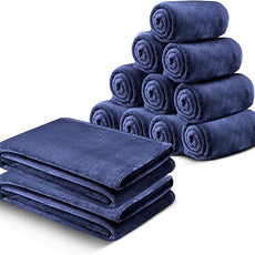 IR Imperial Rooms Fleece Blanket 12 Pack Twin Size 60 x 80 Inches - Super Soft Fluffy Throw Blanket for Sofa and Bed - Warm and Cozy Lightweight 400 GSM Microfiber Bed Throws Blankets (Twin, Navy)