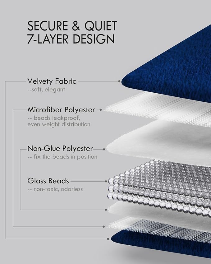 Kaisa Weighted Blanket for Adults(7 lbs, 41" x 53"), Soft Weighted Lap Blanket Machine Washable, Small Heavy Blankets with Glass Beads for Travel & Sleep,Navy Blue