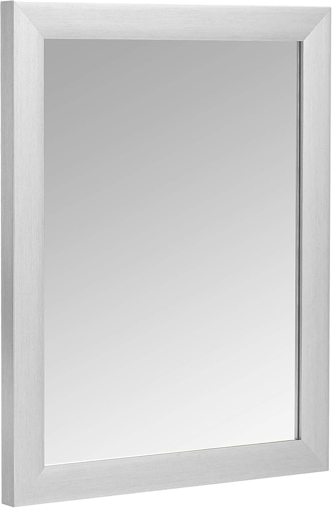 Amazon Basics Rectangular Wall Mount Mirror 16" x 20" - Standard Trim, Nickel