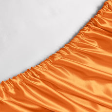 Satin Sheets Queen Size - 6 Pieces Luxury Silky Soft Bed Sheets, Wrinkle-Free Burnt Orange Satin Silk Sheet Set with 1 Deep Pocket Fitted Sheet, 1 Flat Sheet, 4 Pillow Cases
