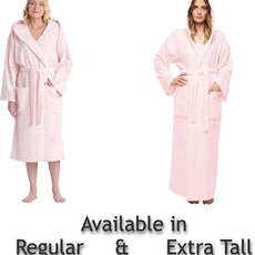Arus Women's Hooded Classic Bathrobe Turkish Cotton Robe with Full Length Options