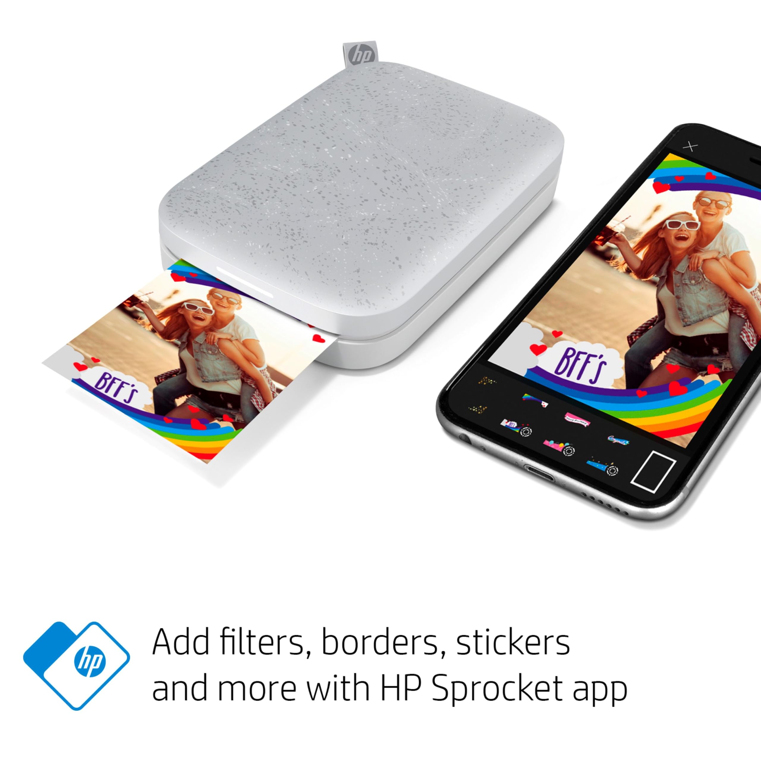 HP Sprocket Portable 2x3 Instant Photo Printer (Lilac) Print Pictures on Zink Sticky-Backed Paper from Your iOS & Android Device.