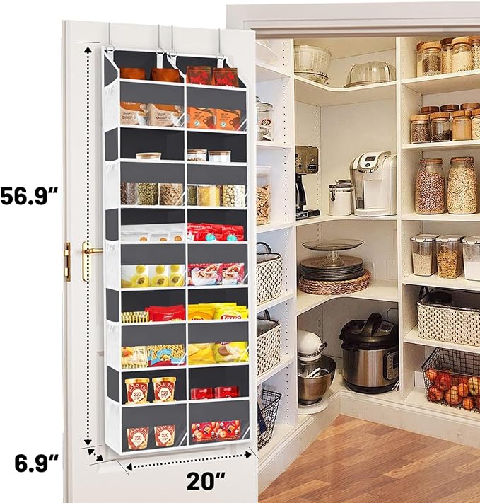 Over the Door Organizer 5 Tiers, Extra Large Behind Door Storage of 10 Compartments, 80 lbs Weight Capacity Over Door Organizer, Door Hanging Organizer for Closet, Diaper Organizer, Room storage