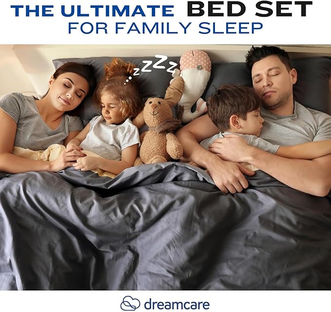DREAMCARE Full Size Sheets Set - 4 Pcs Cooling Bed Sheets with Up to 15" Deep Pockets - Soft, Long-Lasting 100% Brushed Polyester with Side Pocket (Sage Green) DREAMCARE