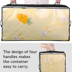 Budding Joy 90L Under Bed Storage Containers, Closet Organizers and Storage Bins, Foldable Underbed Storage Bags for Blankets, Towels, Comforter, Sweaters, Pillows, Linen Sheets, Wrapping Paper，Black